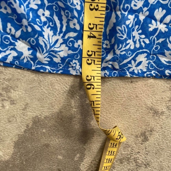 AVEC LES FILLES Tiered Floral Maxi Long Dress Daphne Blue Womens Size 4‎ … - Picture 8 of 13